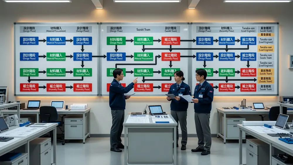 ワークフロー計画ボードを確認するチーム